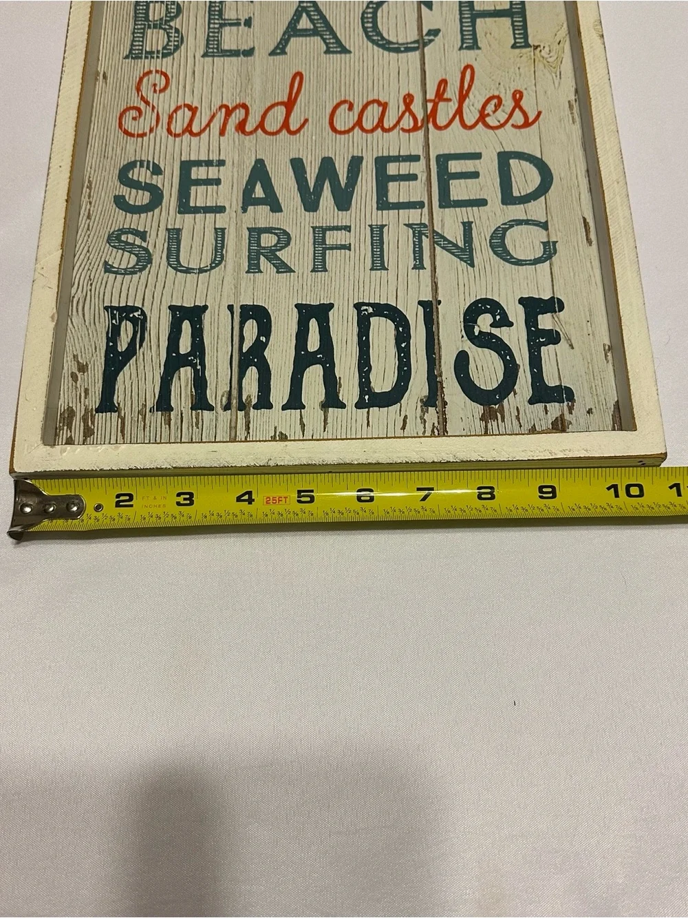 Beach/Coastal Word Art Sign in Blue and Coral